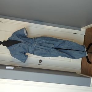 Dynamite Short Sleeve Denim Jumpsuit